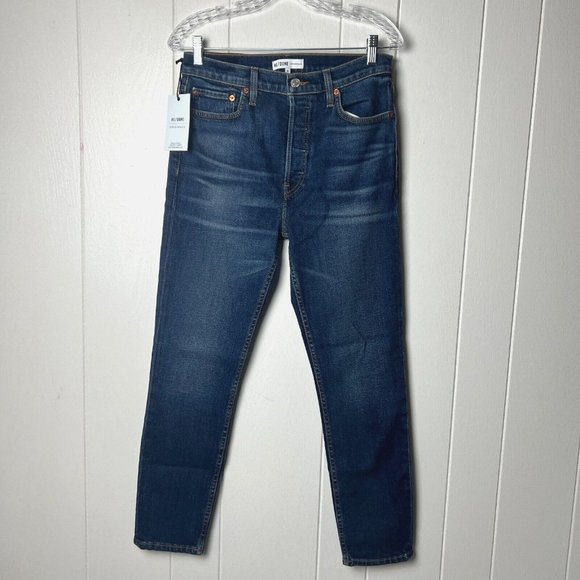 Re/Done Denim - Re/Done High Rise Ankle Crop Size Women's 28 Button Fly Denim Jeans NEW